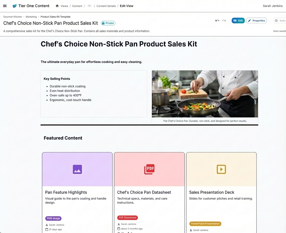 Custom View Example - Product Sales Kit